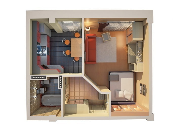 the layout of the apartment is 40 squares