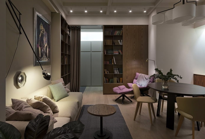 the interior of a two-room apartment 50 squares