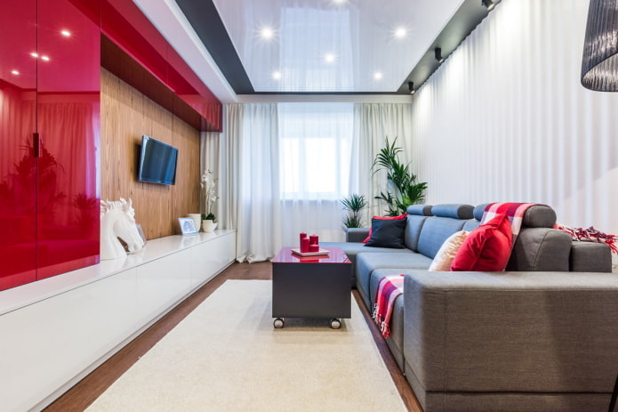 loob ng isang apartment na 50 mga parisukat sa isang modernong istilo