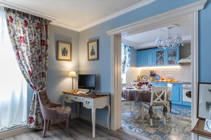 the interior of the apartment is 50 squares in the Provence style