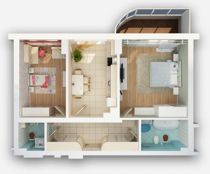 layout of the apartment 50 squares