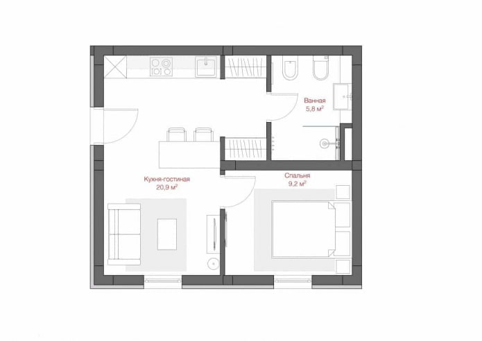 layout ng apartment 50 parisukat