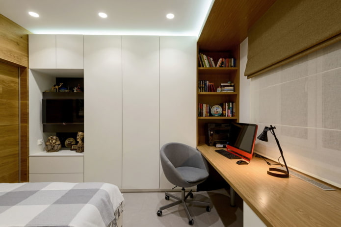 design of a workplace in an apartment of 36 squares
