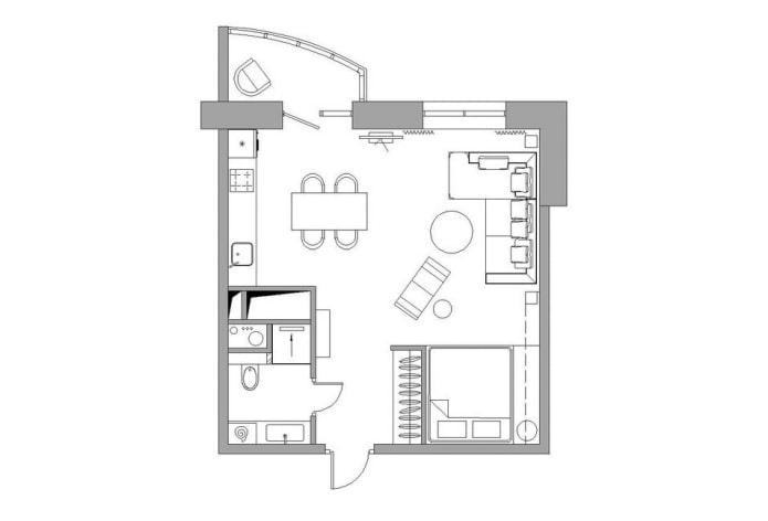 lakás elrendezése 36 négyzet