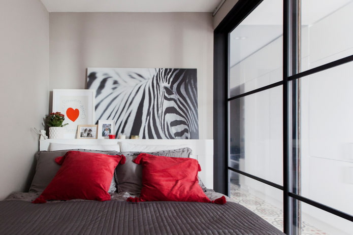 bedroom design in the interior of an apartment of 35 squares