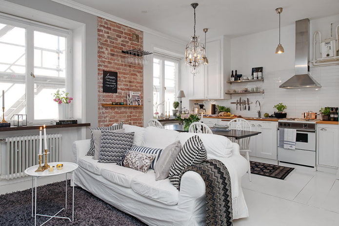 apartment of 35 squares in Scandinavian style