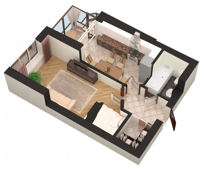 Suite mit einem Schlafzimmer, Wohnzimmer und Balkon