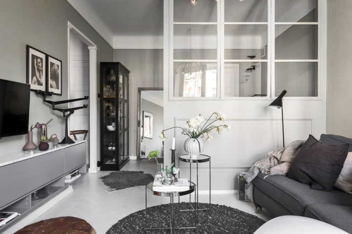 the interior of the apartment is 45 squares in the Scandinavian style