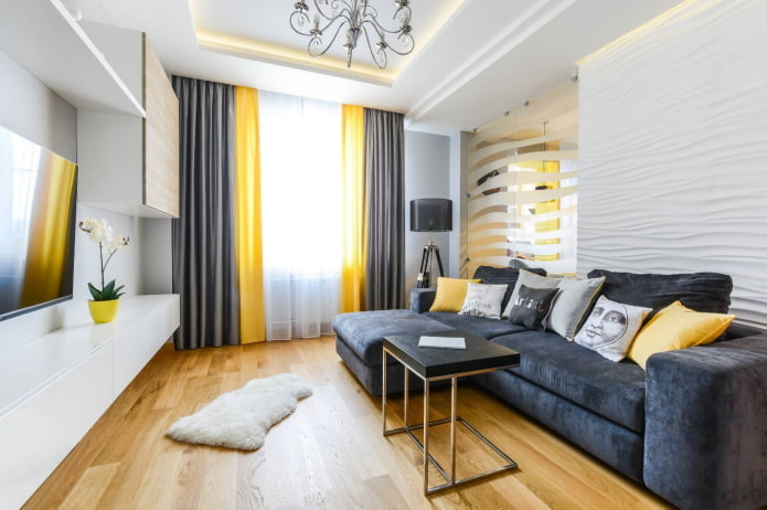 the interior of the apartment is 45 squares in a modern style