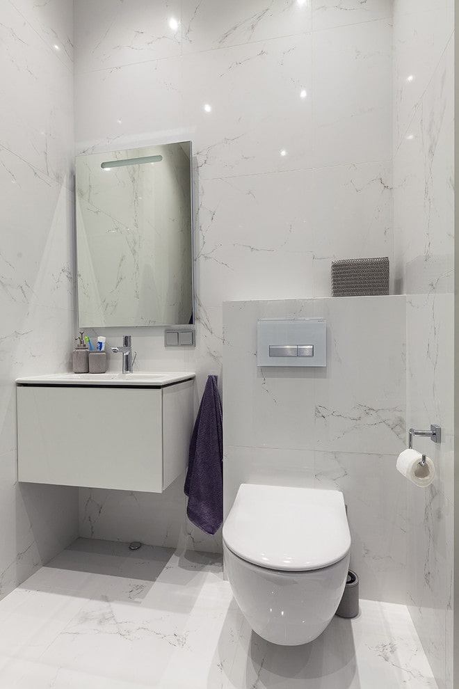 toilet interior design in white colors