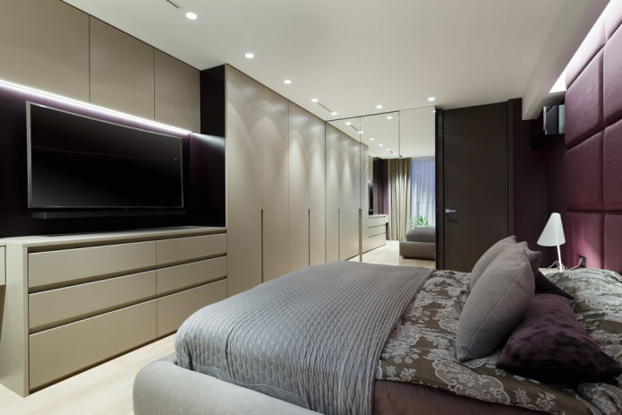 TV and wardrobes in the bedroom
