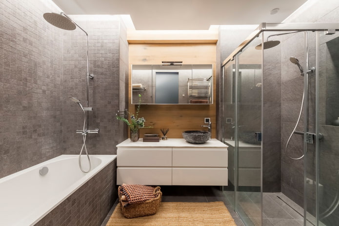 fürdőszoba kialakítása egy 70 négyzetméteres lakás belsejében
