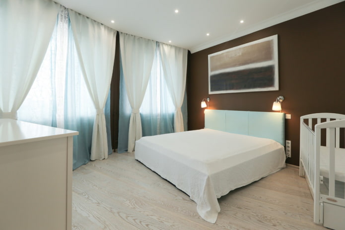 bedroom design in the interior of an apartment of 70 squares