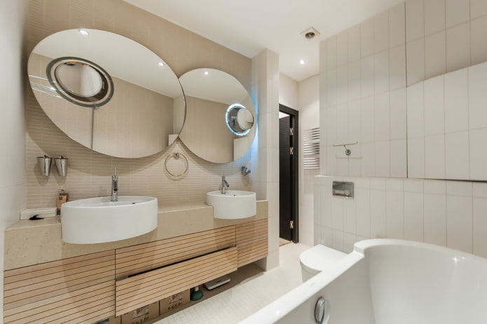 fürdőszoba kialakítása egy 70 négyzetméteres lakás belsejében