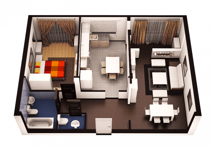 apartment layout 70 squares