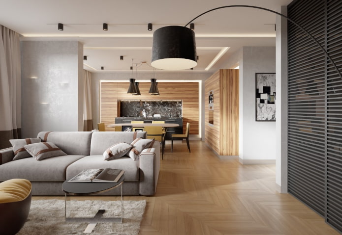 interior of an apartment of 70 squares in a modern style