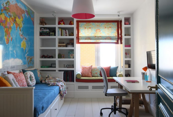 Entwurf eines Kinderzimmers im Inneren einer Wohnung von 70 Quadratmetern