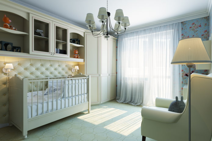 design of a nursery in the interior of an apartment of 70 squares