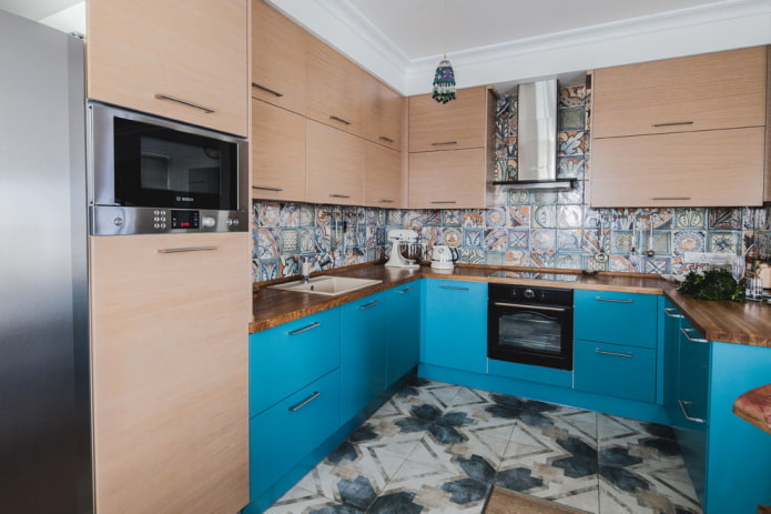 kitchen design in the interior of an apartment of 100 squares
