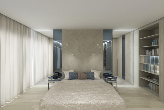 bedroom design in the interior of an apartment of 100 squares