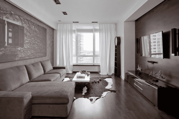 the interior of a three-room apartment of 100 squares