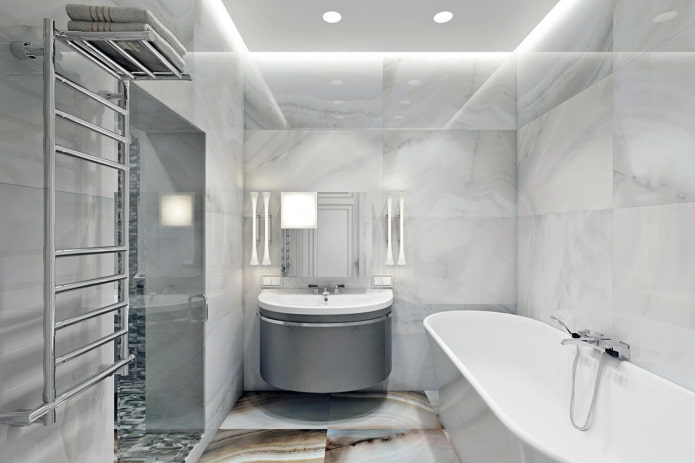 design of a bathroom in the interior of an apartment of 100 squares