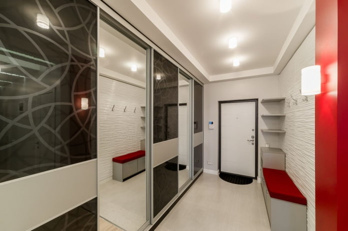 hallway design in the interior of an apartment of 100 squares