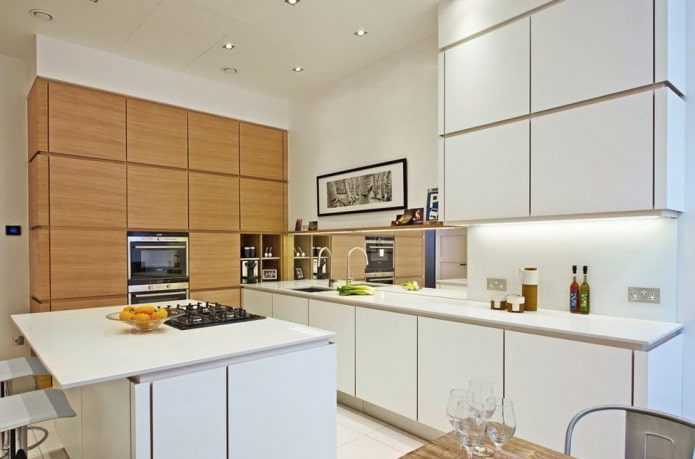kitchen design in the interior of an apartment of 100 squares