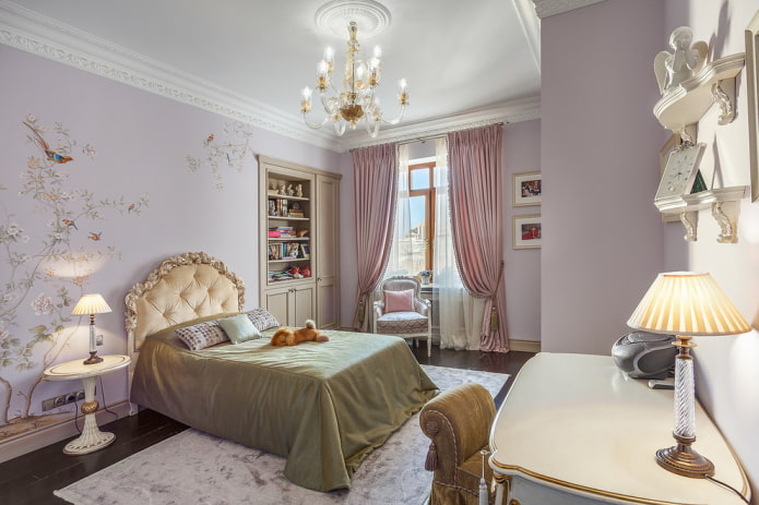 Schlafzimmer für ein Teenager-Mädchen im klassischen Stil