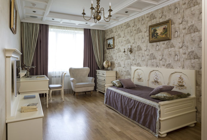 Schlafzimmer für ein Teenager-Mädchen im klassischen Stil