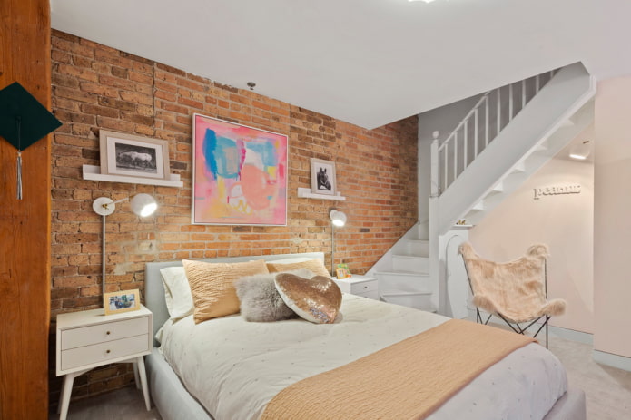 bedroom for teenage girl in loft style