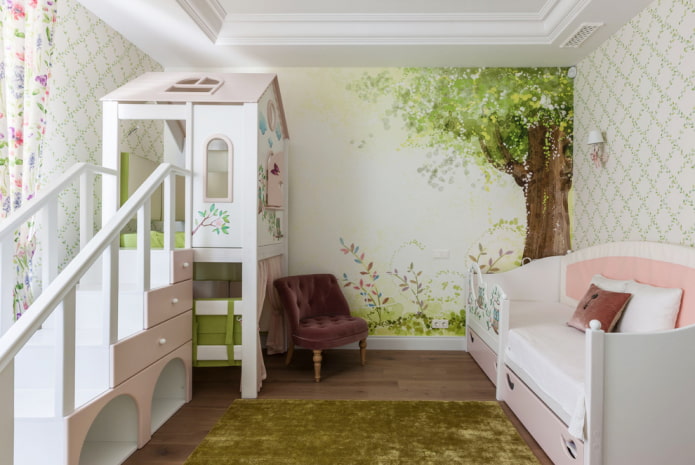 bedroom design for two girls of different ages