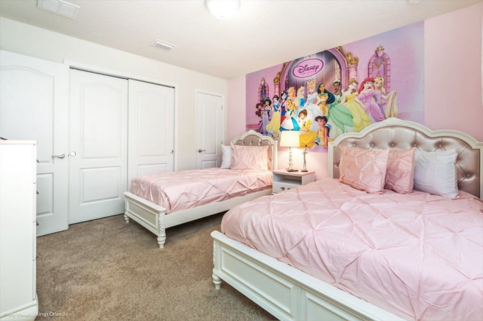 bedroom design for two girls of different ages