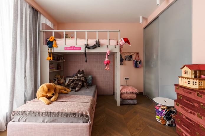 Anordnung eines Schlafzimmers für zwei Mädchen