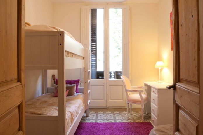 layout of a small bedroom for two girls