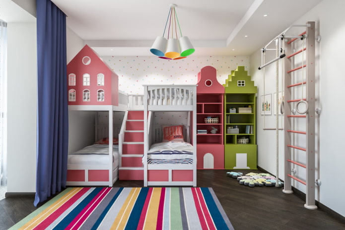 Schlafzimmergestaltung für drei Kinder