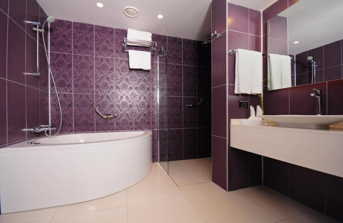 dark purple bathroom