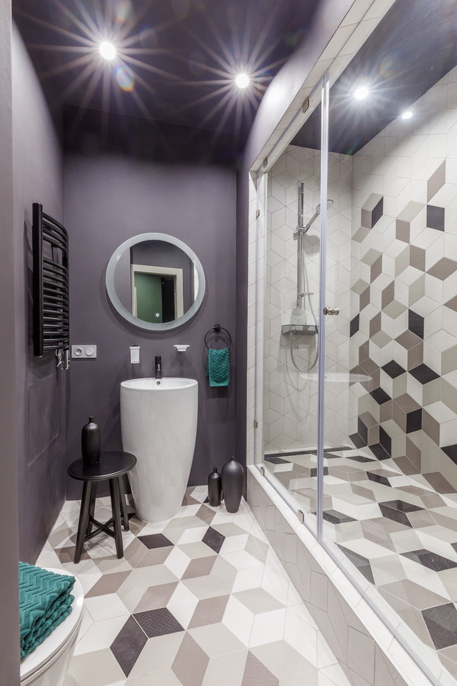 gray-purple bathroom