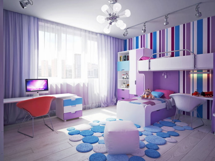 Violet-blue room for boys