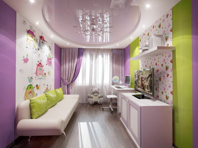 Violettgrünes Kinderzimmer
