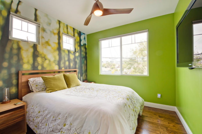 das Schlafzimmer in Grüntönen dekorieren