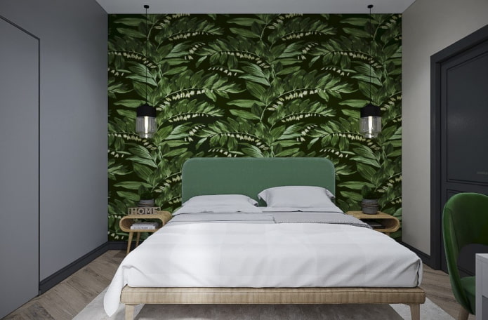 дизајн спаваће собе у зеленим бојама