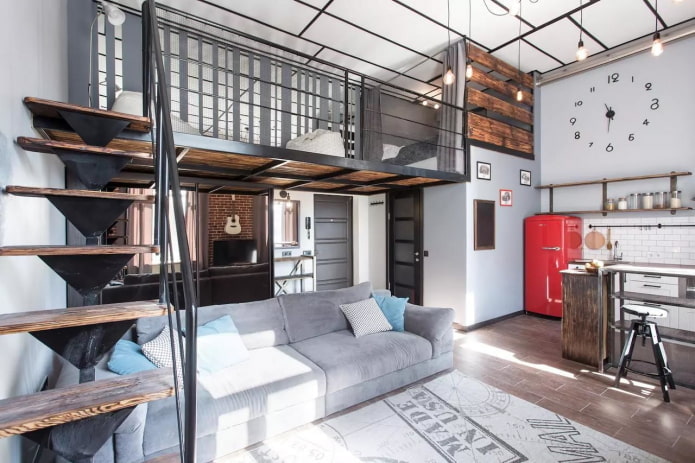 loft style bunk apartment interior