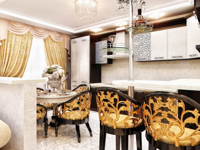 Floral theme in the design of the kitchen