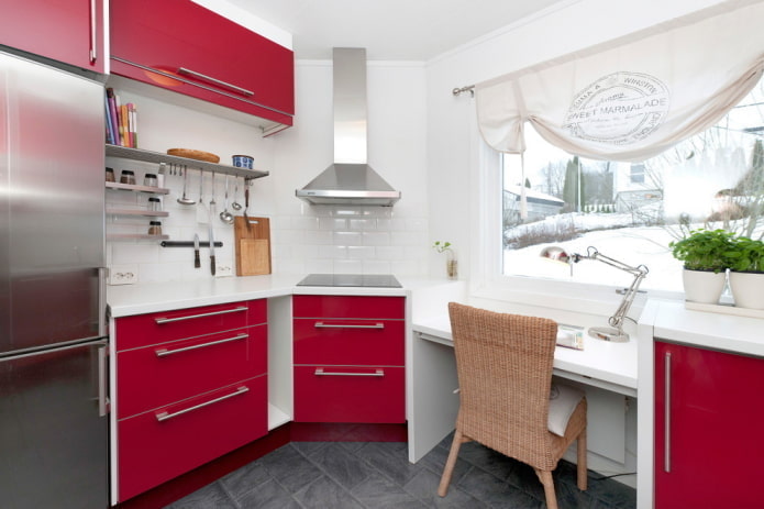 Bright kitchen with shared worktop