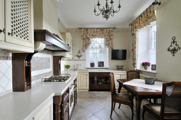 interior design of a narrow kitchen