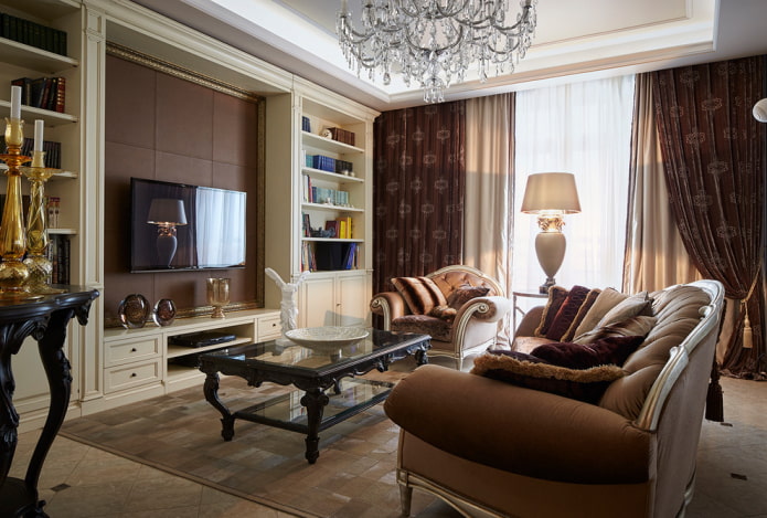 living room interior in neoclassical style