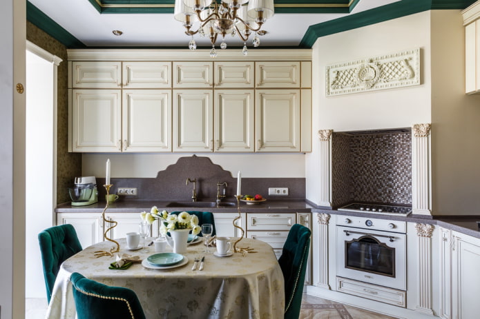 neoclassical kitchen interior