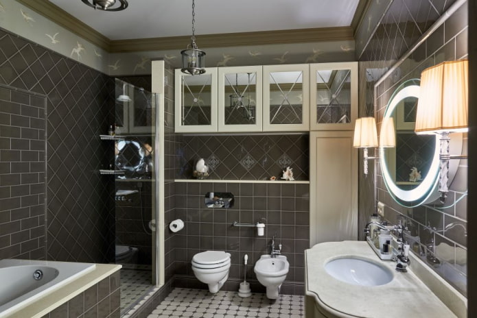 bathroom interior in neoclassical style
