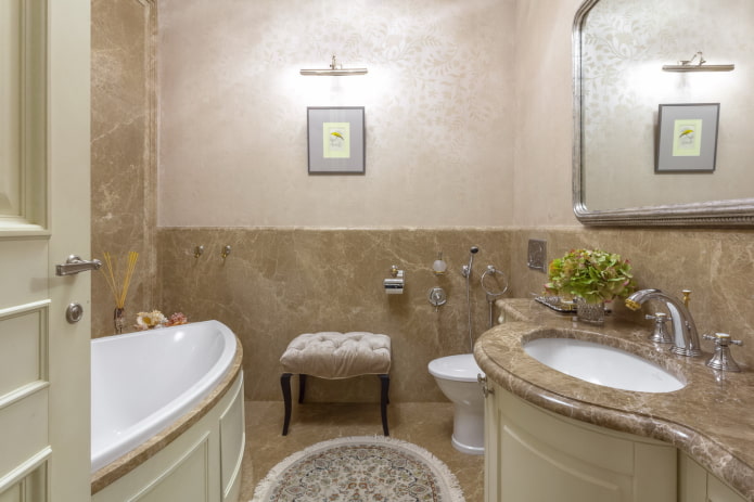 bathroom interior in neoclassical style